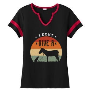 I Dont Give A Rats Donkey Funny Gift Rats Fan Gift Ladies Halftime Notch Neck Tee