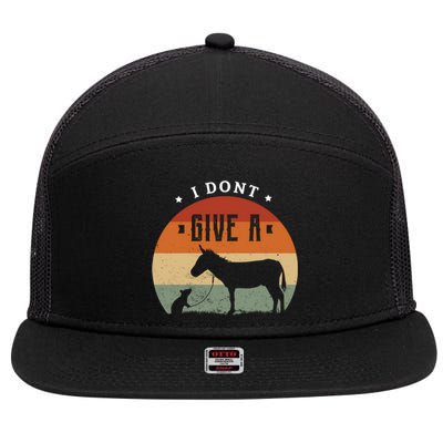 I Dont Give A Rats Donkey Funny Gift Rats Fan Gift 7 Panel Mesh Trucker Snapback Hat