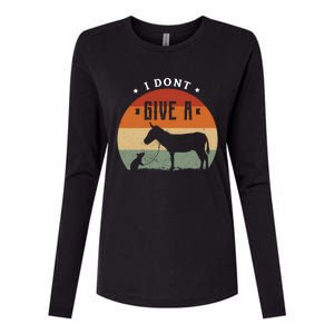 I Dont Give A Rats Donkey Funny Gift Rats Fan Gift Womens Cotton Relaxed Long Sleeve T-Shirt