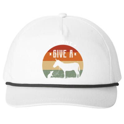 I Dont Give A Rats Donkey Funny Gift Rats Fan Gift Snapback Five-Panel Rope Hat