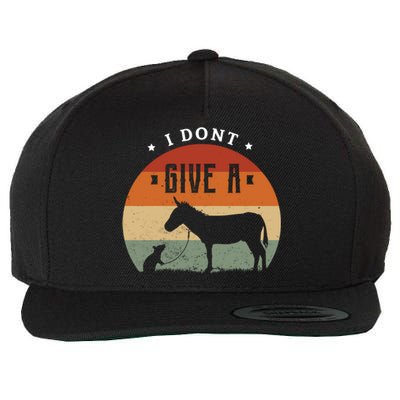 I Dont Give A Rats Donkey Funny Gift Rats Fan Gift Wool Snapback Cap