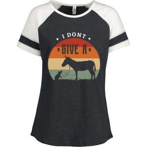 I Dont Give A Rats Donkey Funny Gift Rats Fan Gift Enza Ladies Jersey Colorblock Tee