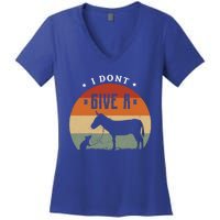 I Dont Give A Rats Donkey Funny Gift Rats Fan Gift Women's V-Neck T-Shirt