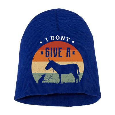 I Dont Give A Rats Donkey Funny Gift Rats Fan Gift Short Acrylic Beanie