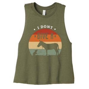 I Dont Give A Rats Donkey Funny Gift Rats Fan Gift Women's Racerback Cropped Tank