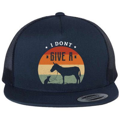 I Dont Give A Rats Donkey Funny Gift Rats Fan Gift Flat Bill Trucker Hat