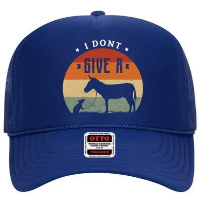 I Dont Give A Rats Donkey Funny Gift Rats Fan Gift High Crown Mesh Back Trucker Hat