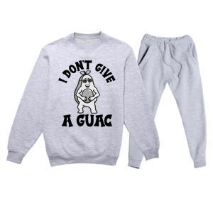 I Dont Give A Guac Funny Avocado Guacamole Vegan Meaningful Gift Premium Crewneck Sweatsuit Set