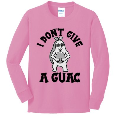 I Dont Give A Guac Funny Avocado Guacamole Vegan Meaningful Gift Kids Long Sleeve Shirt