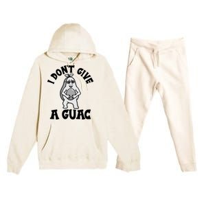 I Dont Give A Guac Funny Avocado Guacamole Vegan Meaningful Gift Premium Hooded Sweatsuit Set