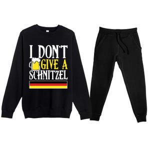 I DonT Give A Schnitzel German Beer Wurst Funny Oktoberfest Premium Crewneck Sweatsuit Set