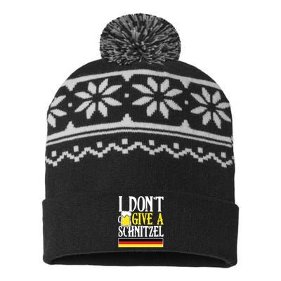 I DonT Give A Schnitzel German Beer Wurst Funny Oktoberfest USA-Made Snowflake Beanie