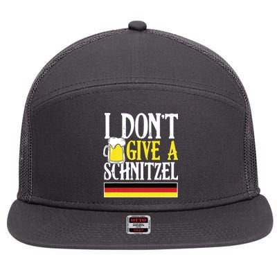 I DonT Give A Schnitzel German Beer Wurst Funny Oktoberfest 7 Panel Mesh Trucker Snapback Hat