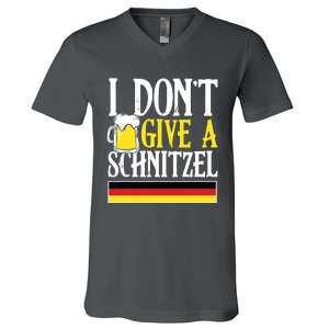 I DonT Give A Schnitzel German Beer Wurst Funny Oktoberfest V-Neck T-Shirt