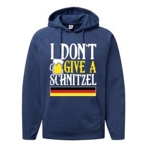 I DonT Give A Schnitzel German Beer Wurst Funny Oktoberfest Performance Fleece Hoodie