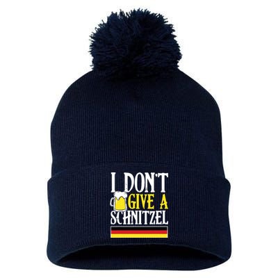 I DonT Give A Schnitzel German Beer Wurst Funny Oktoberfest Pom Pom 12in Knit Beanie