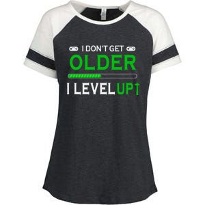 I Dont Get Older I Level Up Funny Gamer Lover Gaming Cute Gift Enza Ladies Jersey Colorblock Tee