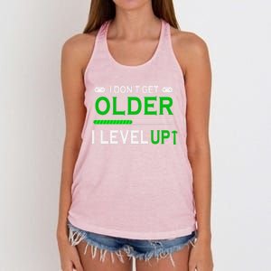 I Dont Get Older I Level Up Funny Gamer Lover Gaming Cute Gift Women's Knotted Racerback Tank