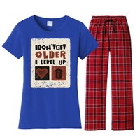 I Dont Get Older I Level Up Gamer Birthday Cool Gift Women's Flannel Pajama Set