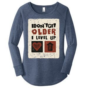 I Dont Get Older I Level Up Gamer Birthday Cool Gift Women's Perfect Tri Tunic Long Sleeve Shirt