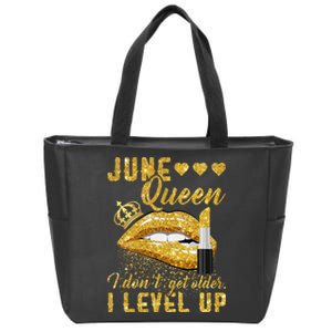 I Don't Get Older I Level Up June Zip Tote Bag