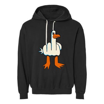 I DonT Give A Duck Middle Finger Funny Offensive Rude Garment-Dyed Fleece Hoodie
