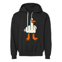 I DonT Give A Duck Middle Finger Funny Offensive Rude Garment-Dyed Fleece Hoodie