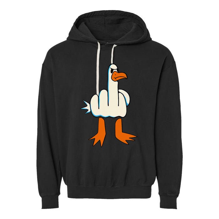 I DonT Give A Duck Middle Finger Funny Offensive Rude Garment-Dyed Fleece Hoodie