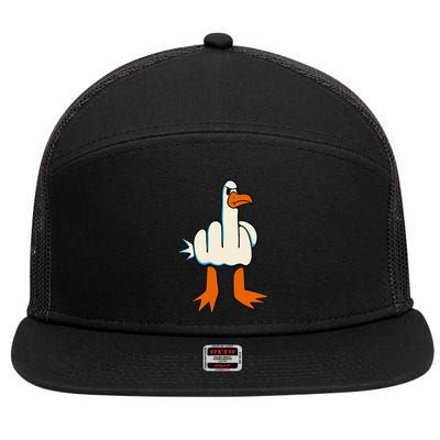 I DonT Give A Duck Middle Finger Funny Offensive Rude 7 Panel Mesh Trucker Snapback Hat