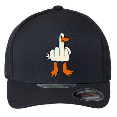 I DonT Give A Duck Middle Finger Funny Offensive Rude Flexfit Unipanel Trucker Cap