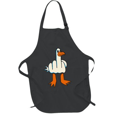 I DonT Give A Duck Middle Finger Funny Offensive Rude Full-Length Apron With Pockets
