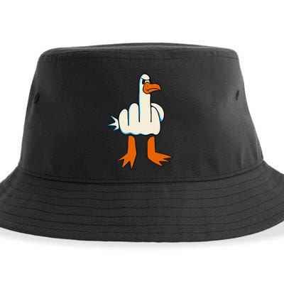 I DonT Give A Duck Middle Finger Funny Offensive Rude Sustainable Bucket Hat