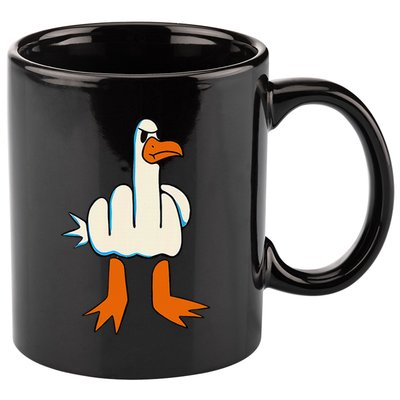 I DonT Give A Duck Middle Finger Funny Offensive Rude 11oz C Handle Ceramic Mug