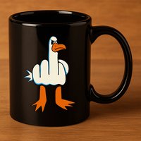 I DonT Give A Duck Middle Finger Funny Offensive Rude 11oz C Handle Ceramic Mug