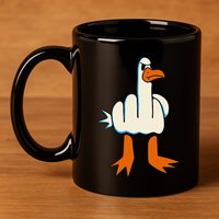I DonT Give A Duck Middle Finger Funny Offensive Rude 11oz C Handle Ceramic Mug