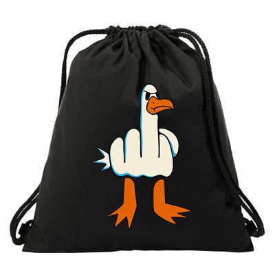 I DonT Give A Duck Middle Finger Funny Offensive Rude Drawstring Bag