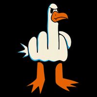 I DonT Give A Duck Middle Finger Funny Offensive Rude Drawstring Bag