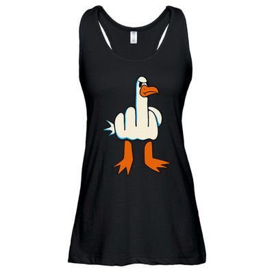 I DonT Give A Duck Middle Finger Funny Offensive Rude Ladies Essential Flowy Tank