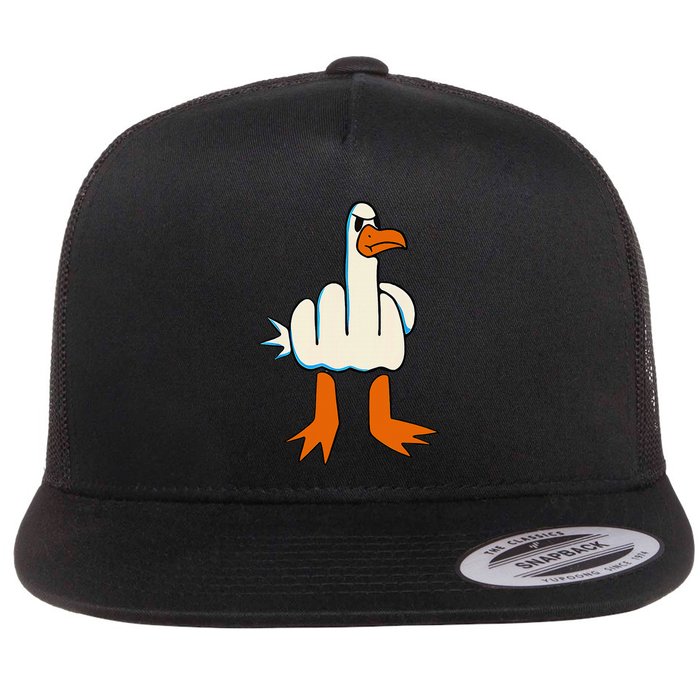 I DonT Give A Duck Middle Finger Funny Offensive Rude Flatbill Hat