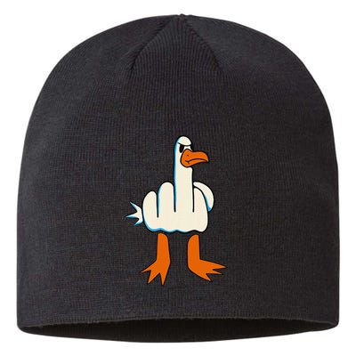 I DonT Give A Duck Middle Finger Funny Offensive Rude Sustainable Beanie