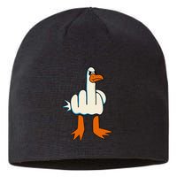 I DonT Give A Duck Middle Finger Funny Offensive Rude Sustainable Beanie