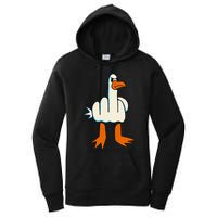 I DonT Give A Duck Middle Finger Funny Offensive Rude Women's Pullover Hoodie