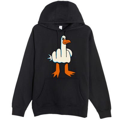 I DonT Give A Duck Middle Finger Funny Offensive Rude Premium Pullover Hoodie