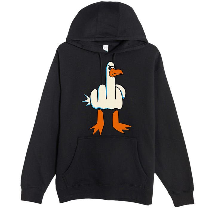 I DonT Give A Duck Middle Finger Funny Offensive Rude Premium Pullover Hoodie