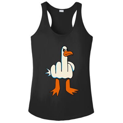 I DonT Give A Duck Middle Finger Funny Offensive Rude Ladies PosiCharge Competitor Racerback Tank