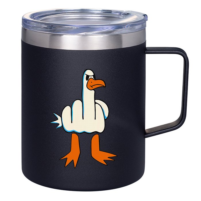 I DonT Give A Duck Middle Finger Funny Offensive Rude 12oz Stainless Steel Coffee Mug