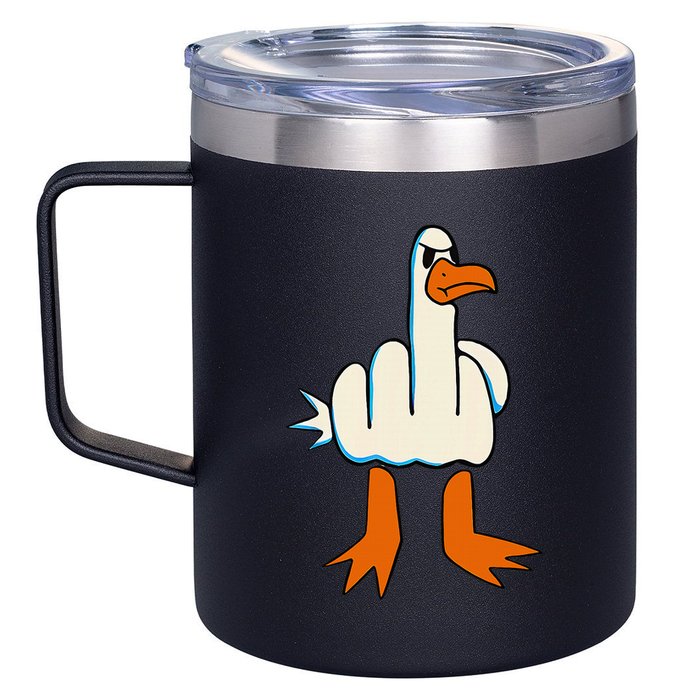 I DonT Give A Duck Middle Finger Funny Offensive Rude 12oz Stainless Steel Coffee Mug