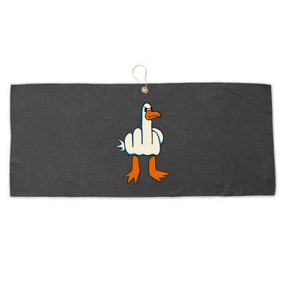 I DonT Give A Duck Middle Finger Funny Offensive Rude Large Microfiber Waffle Golf Towel