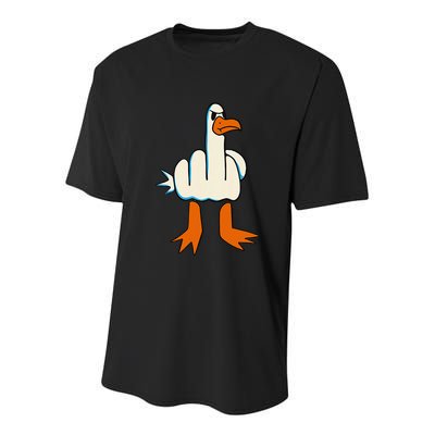 I DonT Give A Duck Middle Finger Funny Offensive Rude Youth Performance Sprint T-Shirt