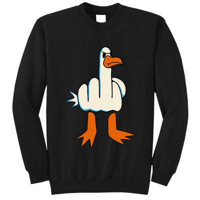 I DonT Give A Duck Middle Finger Funny Offensive Rude Tall Sweatshirt